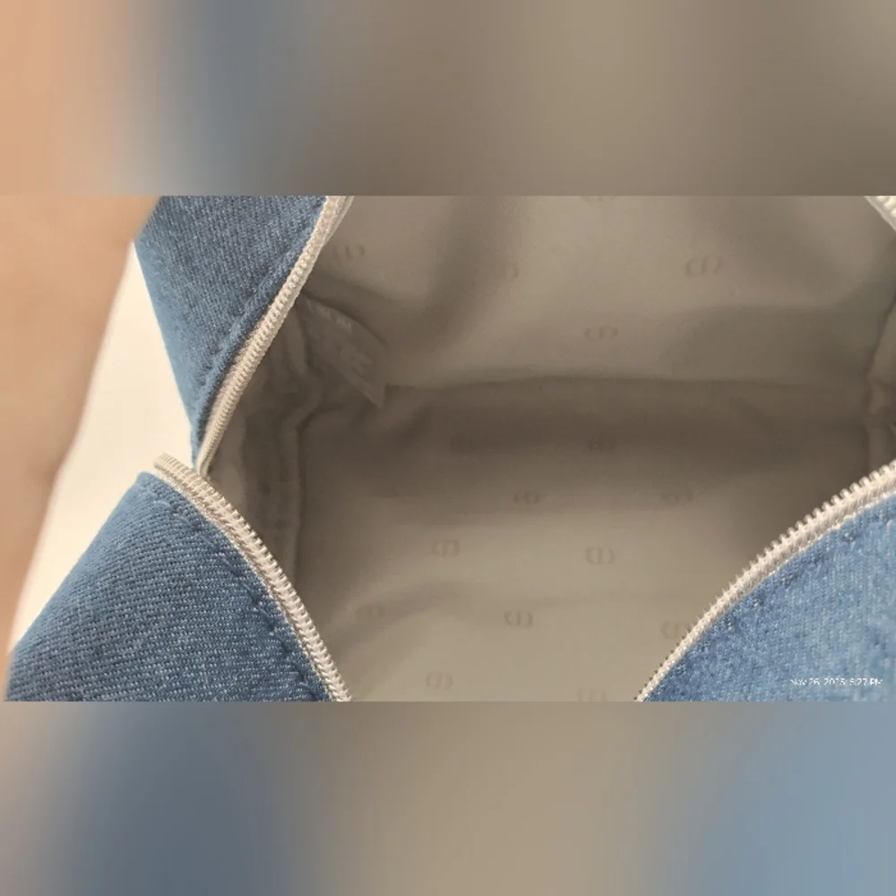 Dior Blue Denim Cosmetic Pouch BNWB - Picture 6 of 8